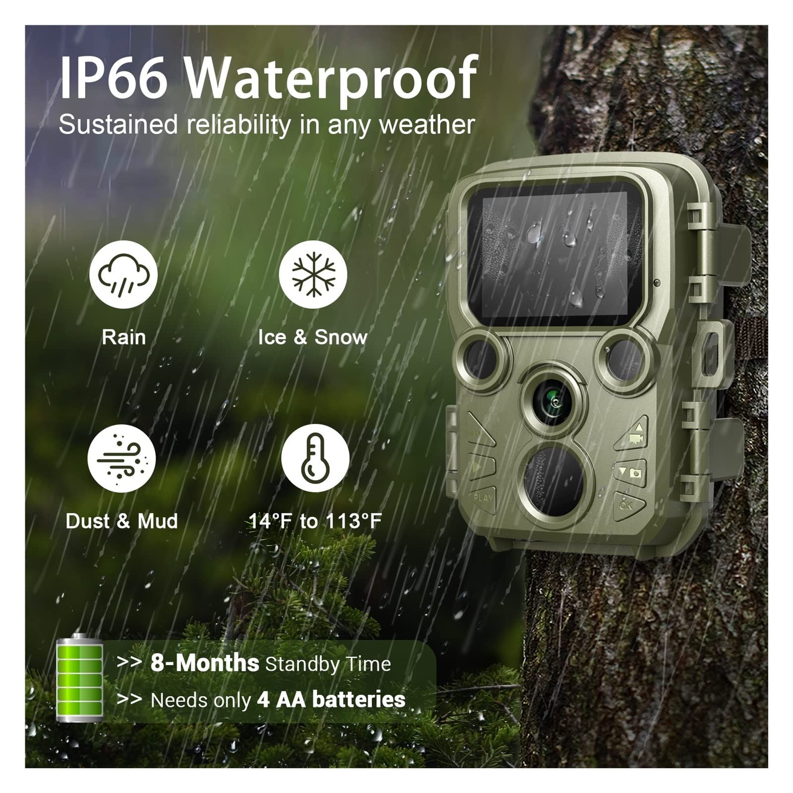 Amazon.co.jp: ハンティングカメラ ミニトレイルカメラ 12MP